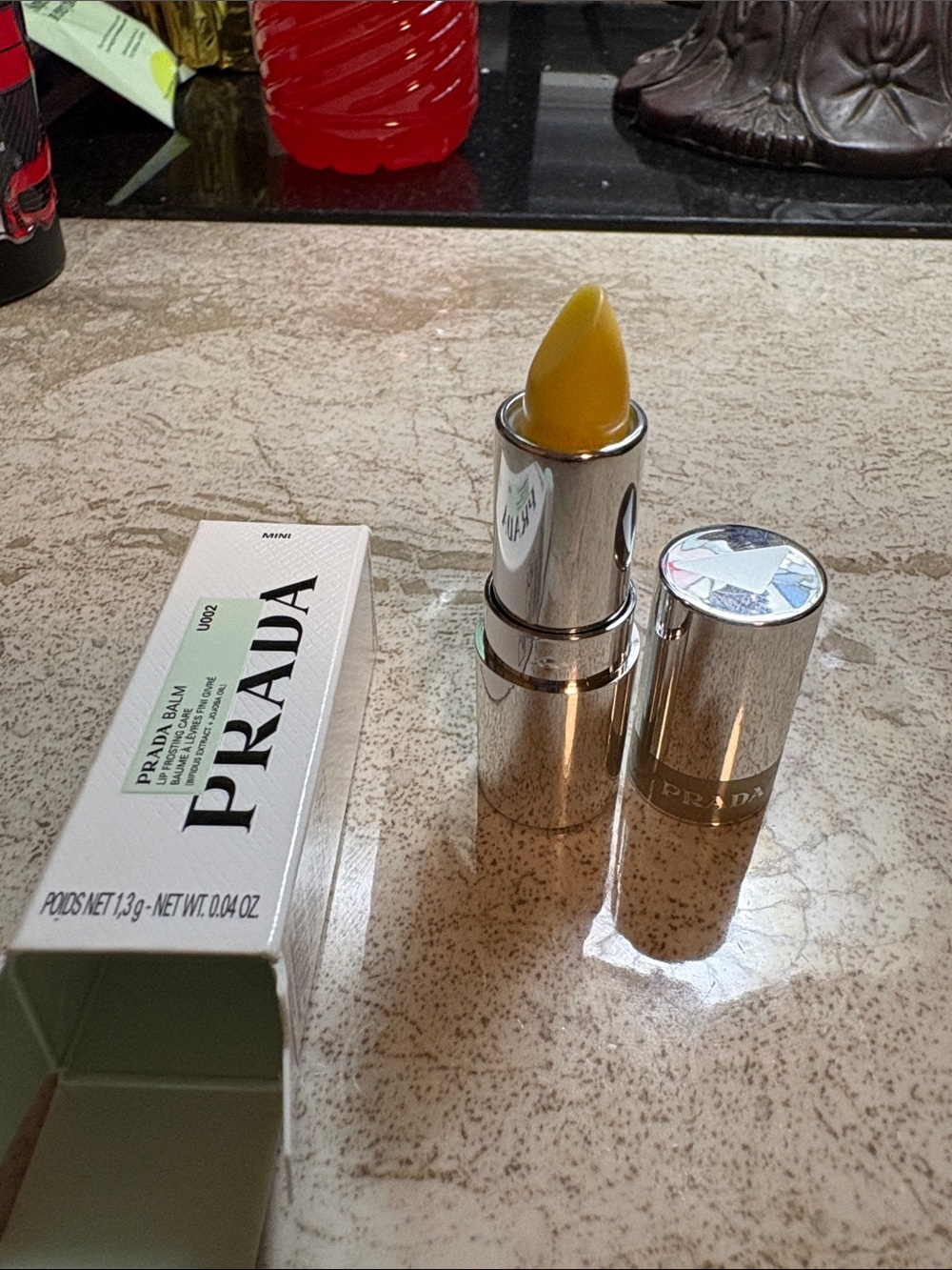 Prada Mini Lip Balm in Mint Green and Soft Pink Box - Picture 6 of 6